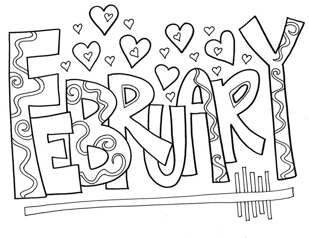February Month of the Year Coloring Picture