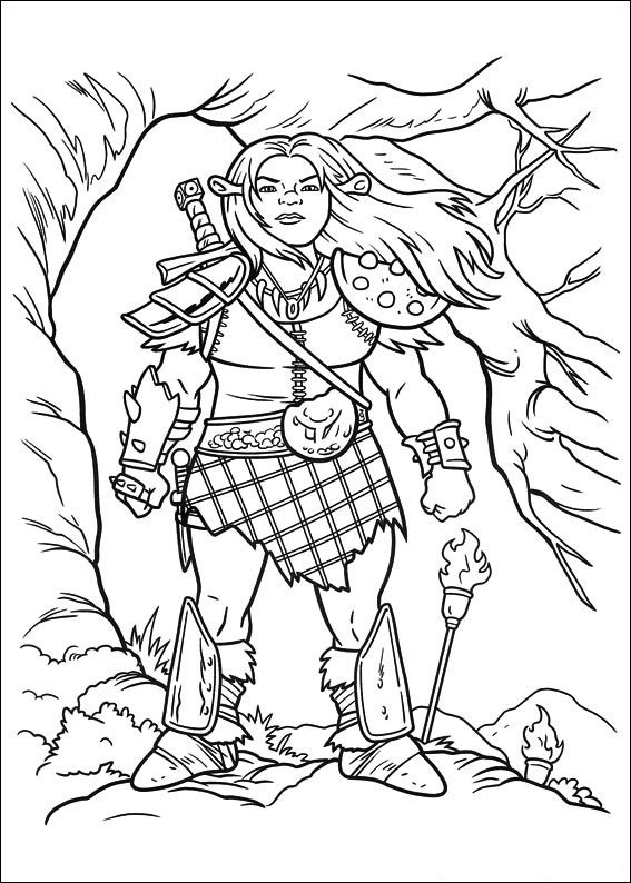Fiona as a warrior leader coloring page