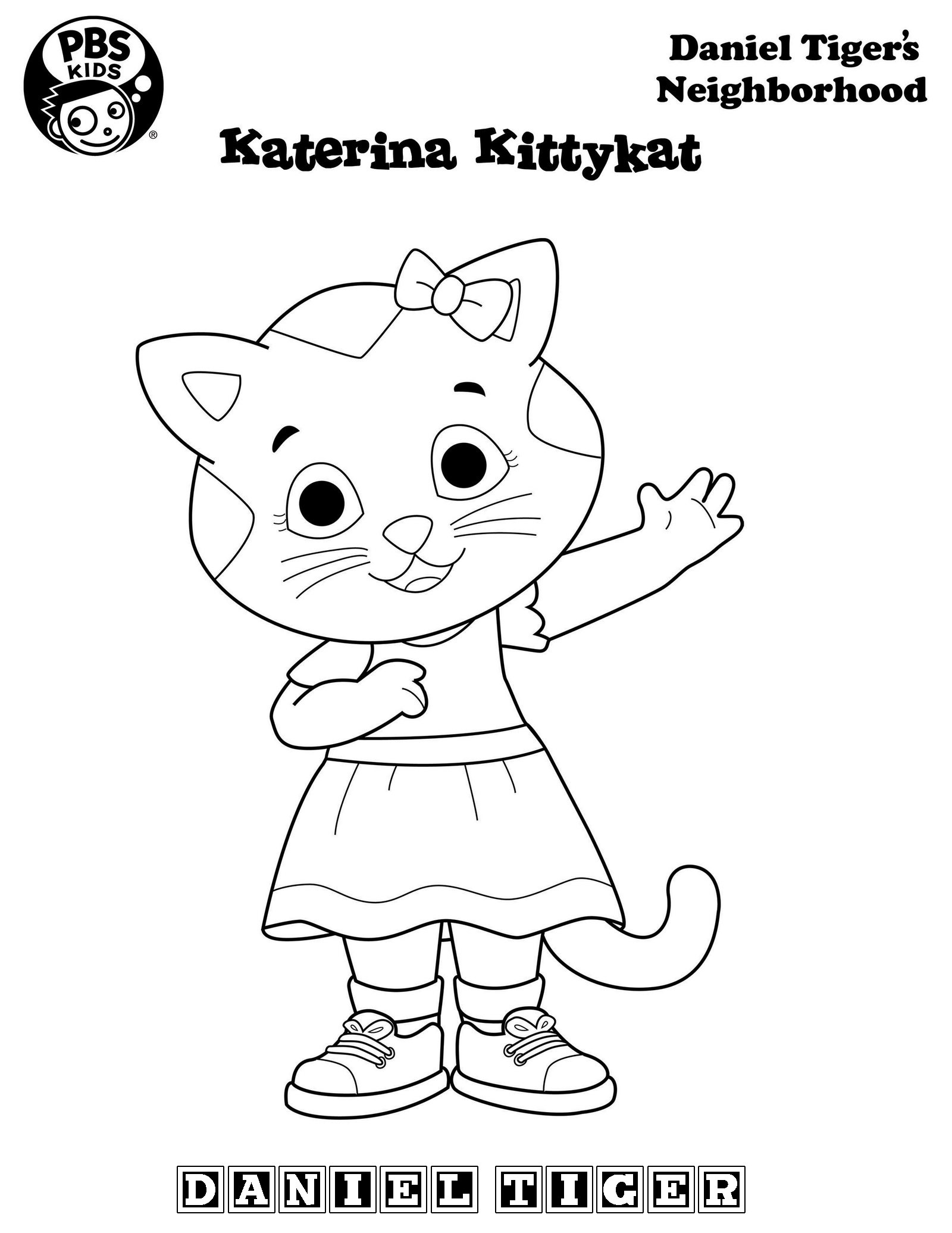Katarina Kittycat from Daniel Tiger Coloring Page
