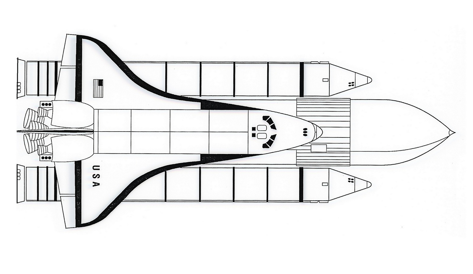Rocket USA Coloring Aircraft Engine Drawing