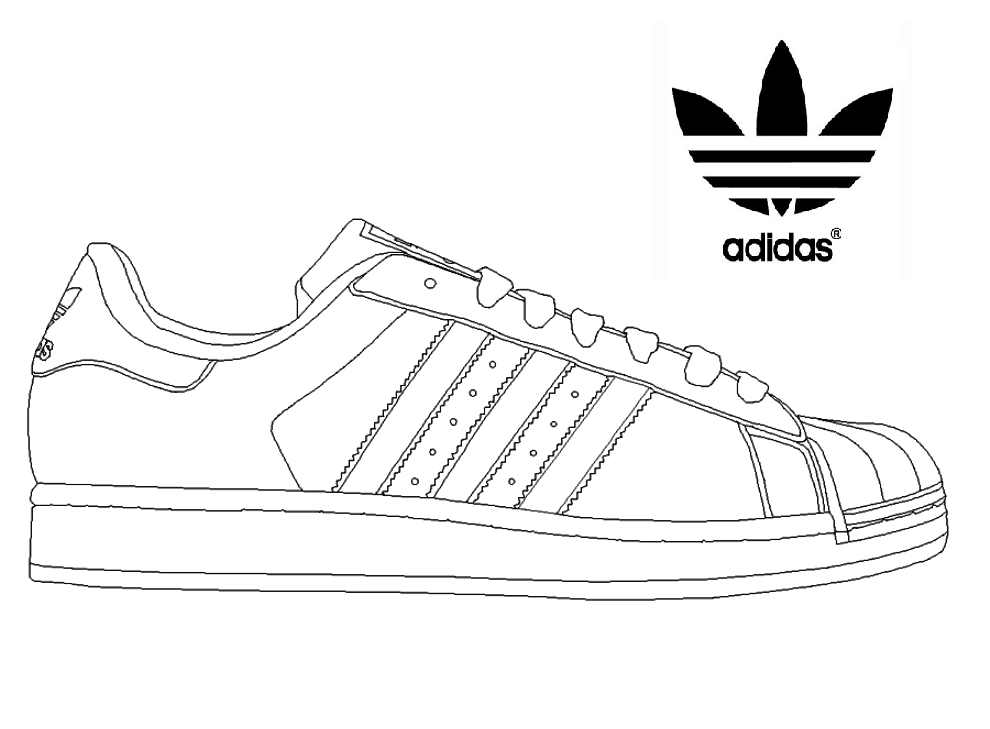 Adidas Superstar Sneakers Coloring Page