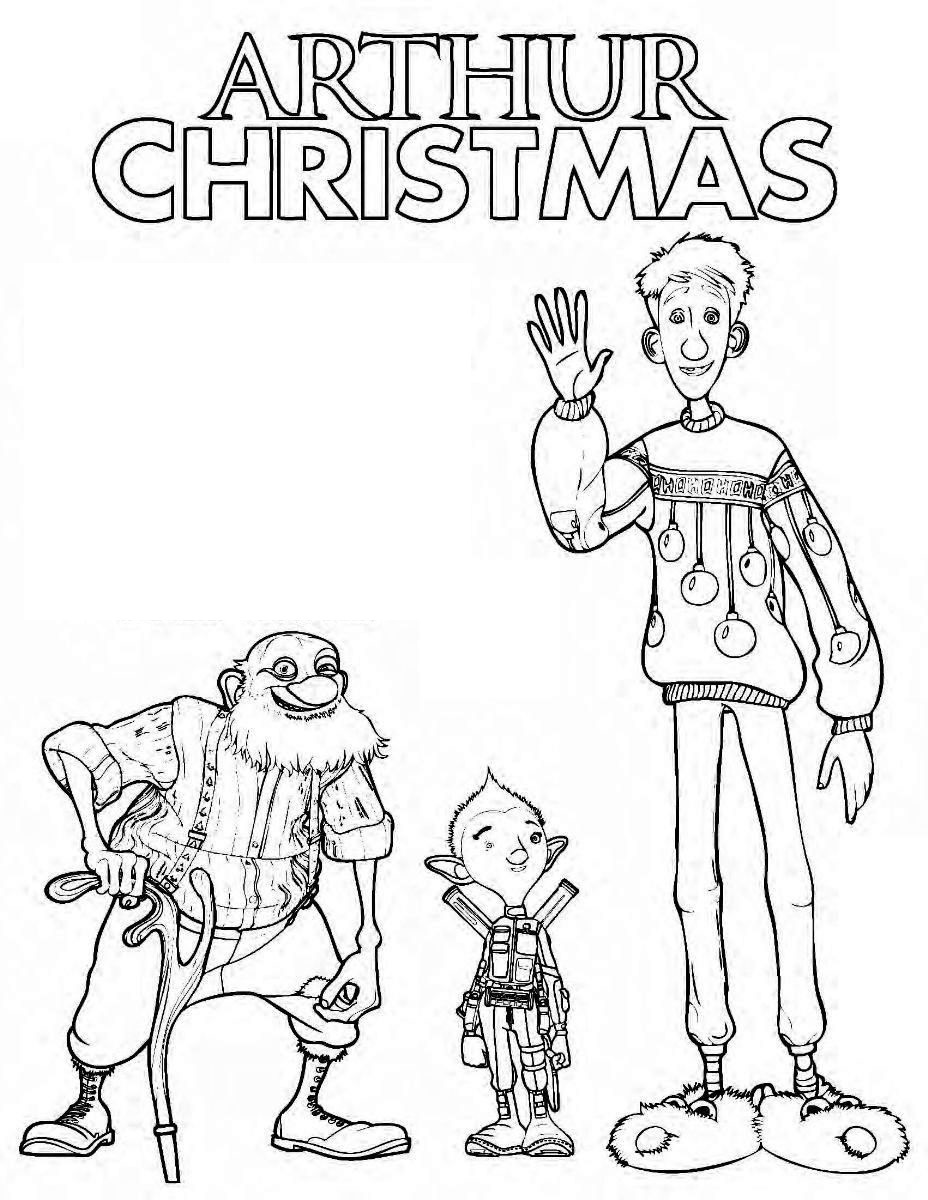 arthur christmas coloring and activity page