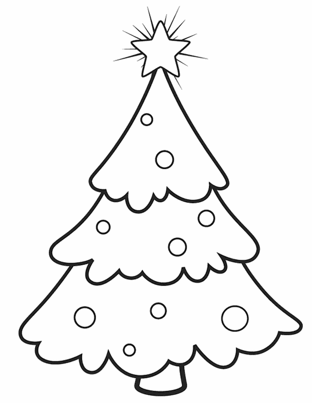 christmas tree coloring page for holiday
