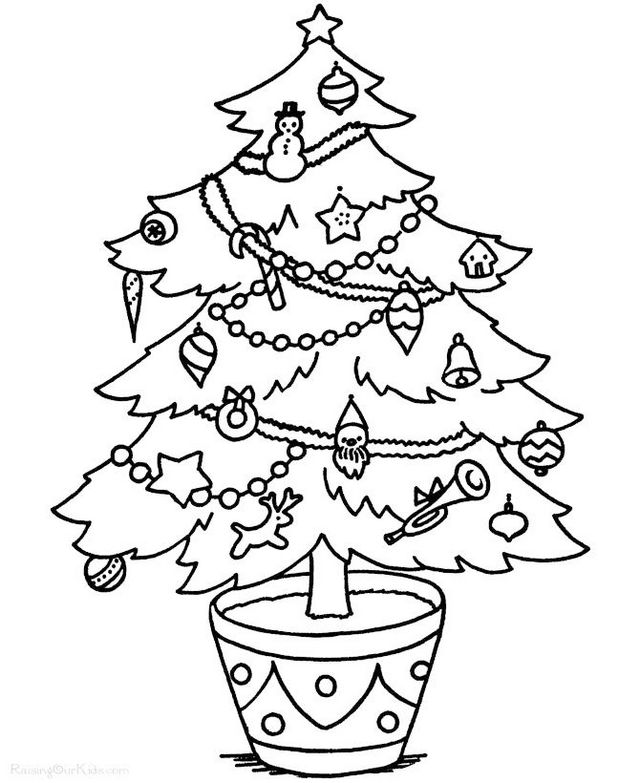 creative christmas tree coloring pages