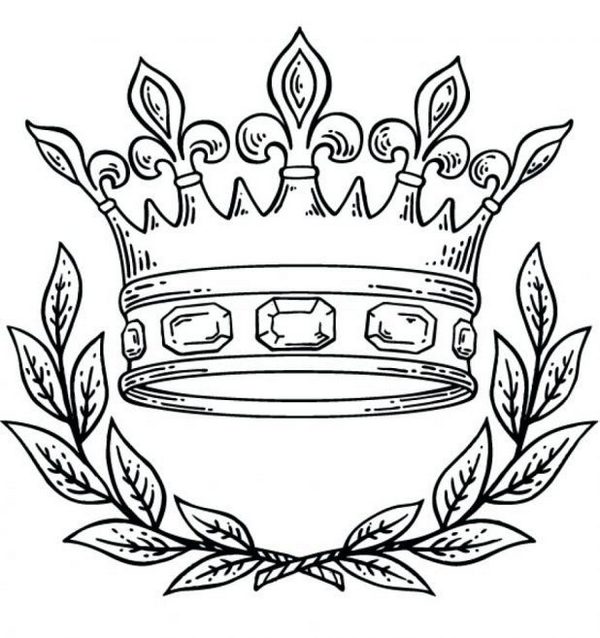 Crown King Queen Coloring Page