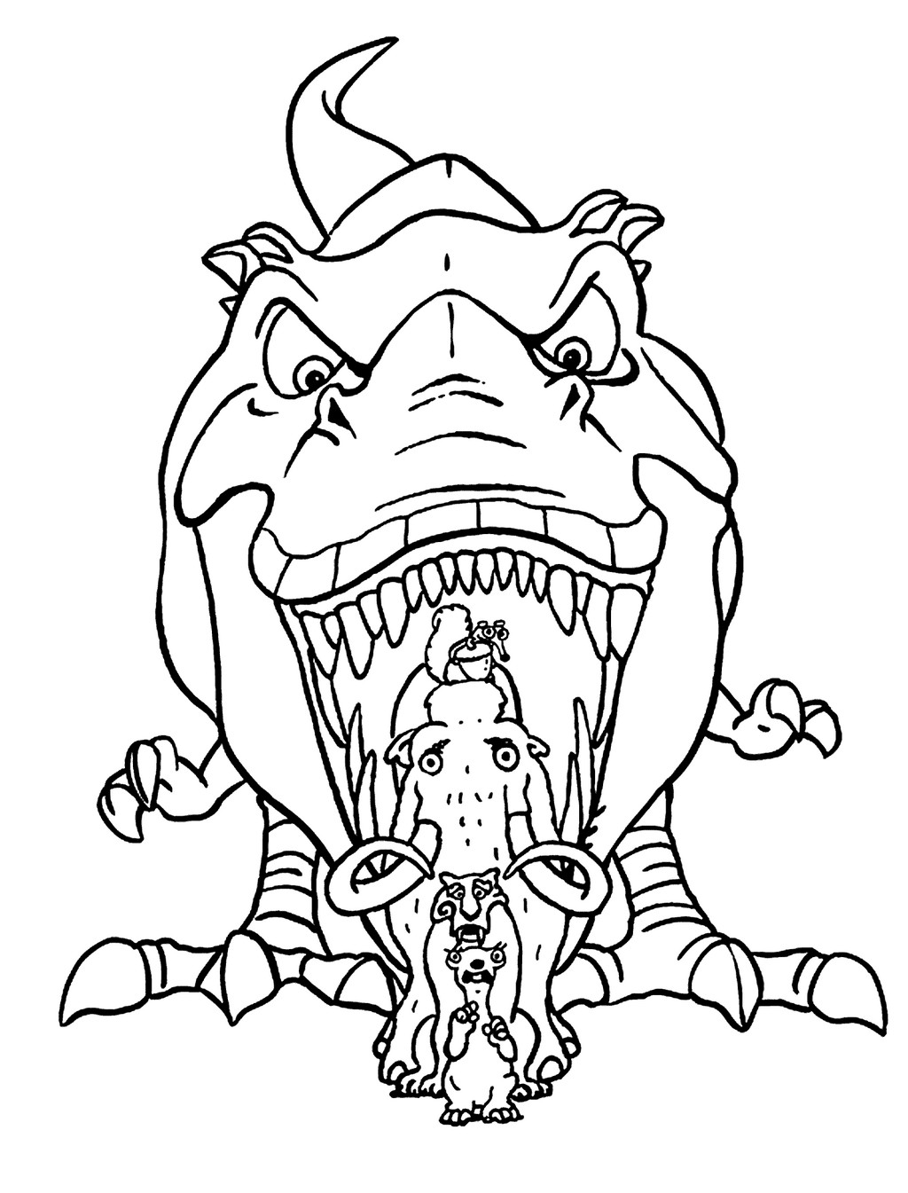 gertie dino from ice age coloring page