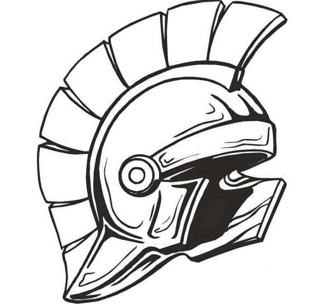 Helmet Spartan Coloring Page