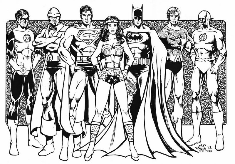 Justice League Superheroes Coloring Page