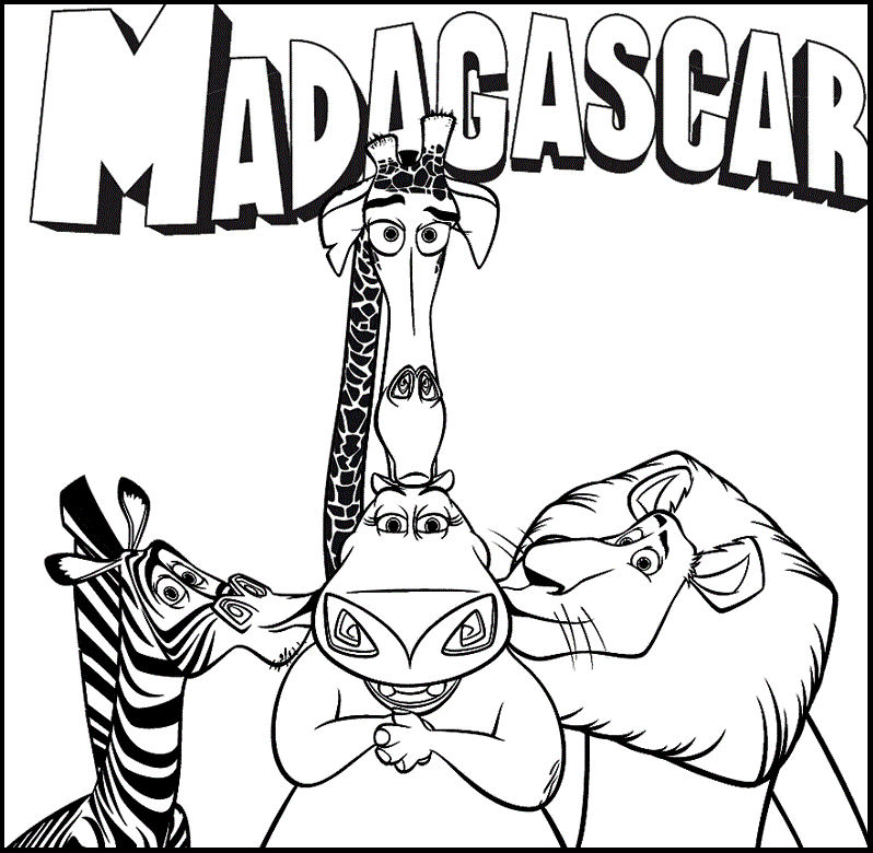 madagascar coloring and activity pages