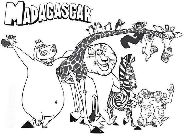 madagascar printable coloring pictures