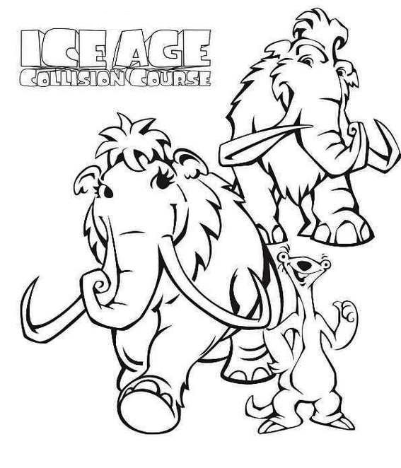manny from ice age coloring page