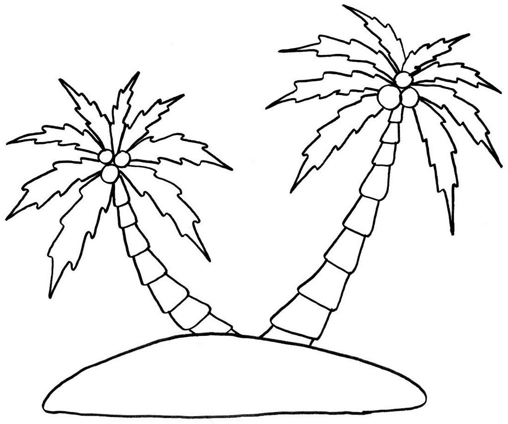 palm tree coloring pages printable