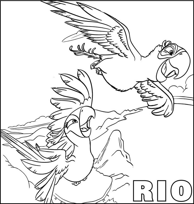 rio movies animation coloring pages