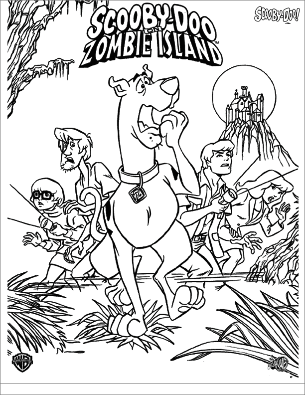 scooby doo zombie island coloring page