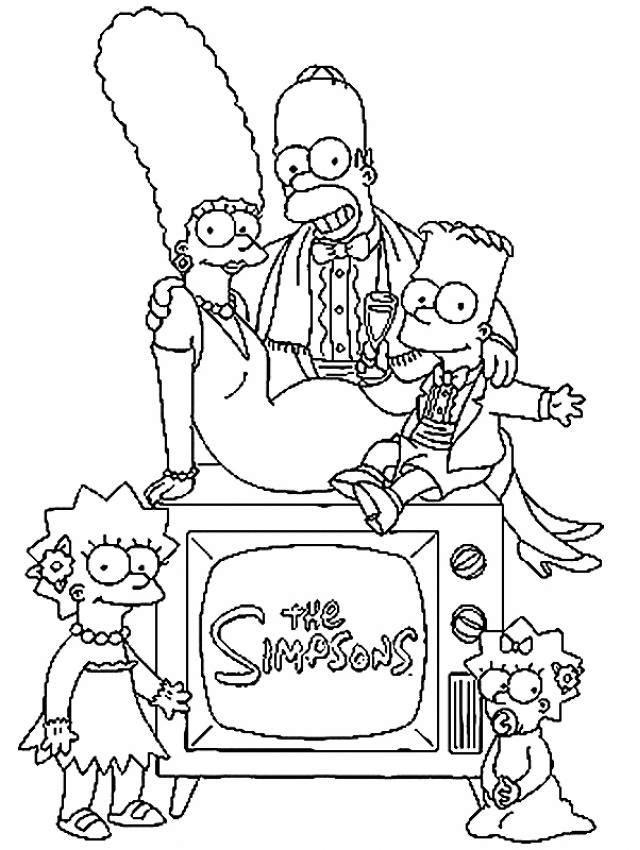the simpsons coloring sheet for kids