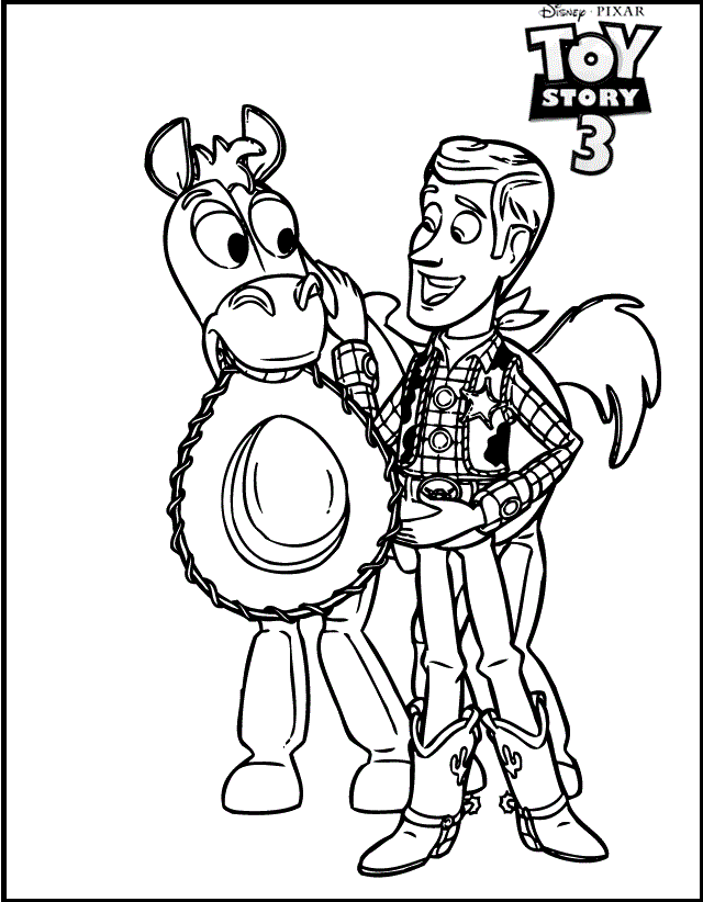 toy story coloring pages a cow boy toy