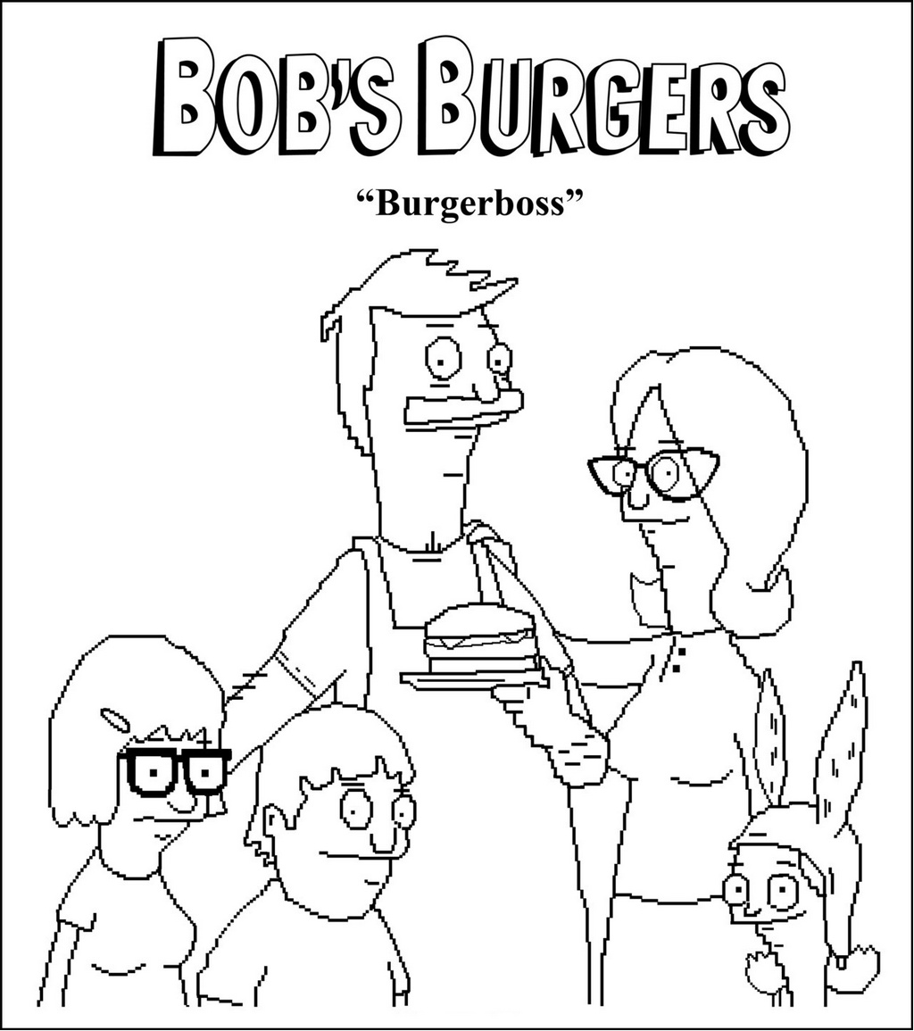 Burgerboss bobs burgers coloring picture