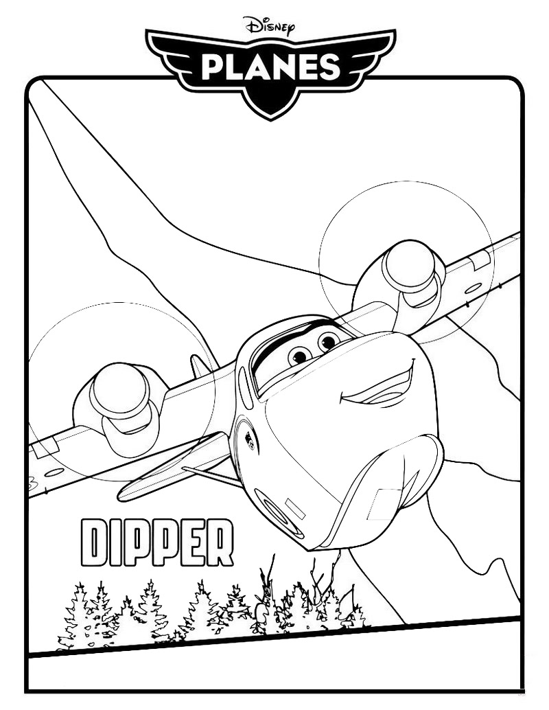 Dipper from Planes Fire and Rescue Coloring Sheet Disney