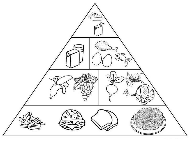 Food Pyramid Program Coloring Printable Pages