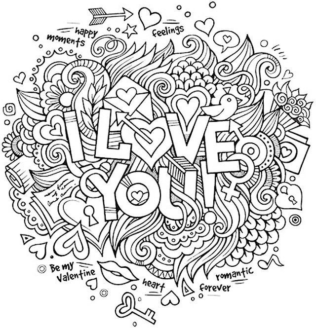 I love you Quote coloring pages