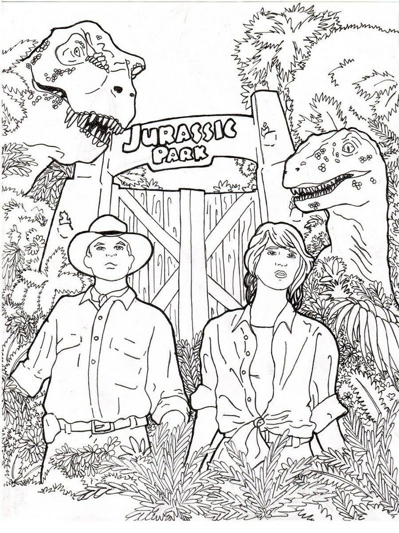 Jurassic park coloring books printable