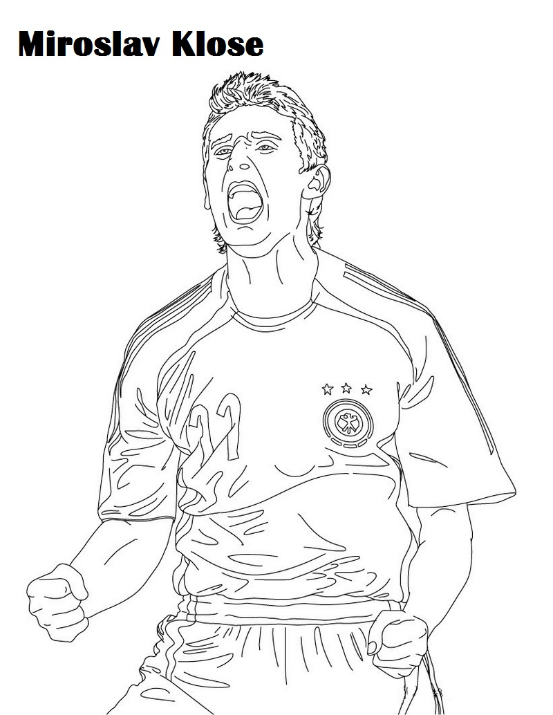 Miroslav Klose Soccer Player Coloring and Activity Page