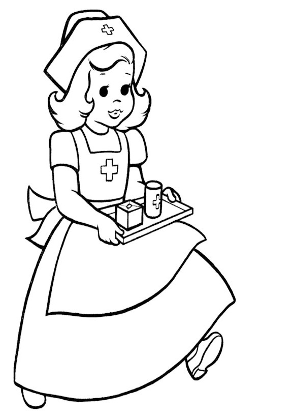 Nurse Coloring and Drawing Page