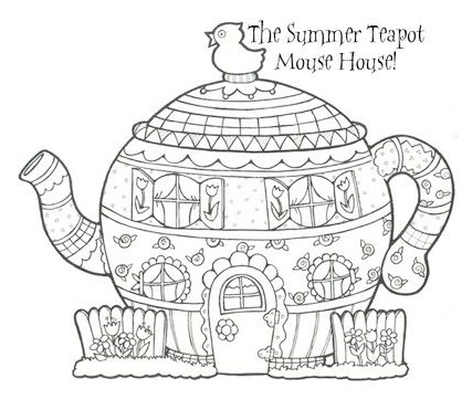 Teapot coloring printable page