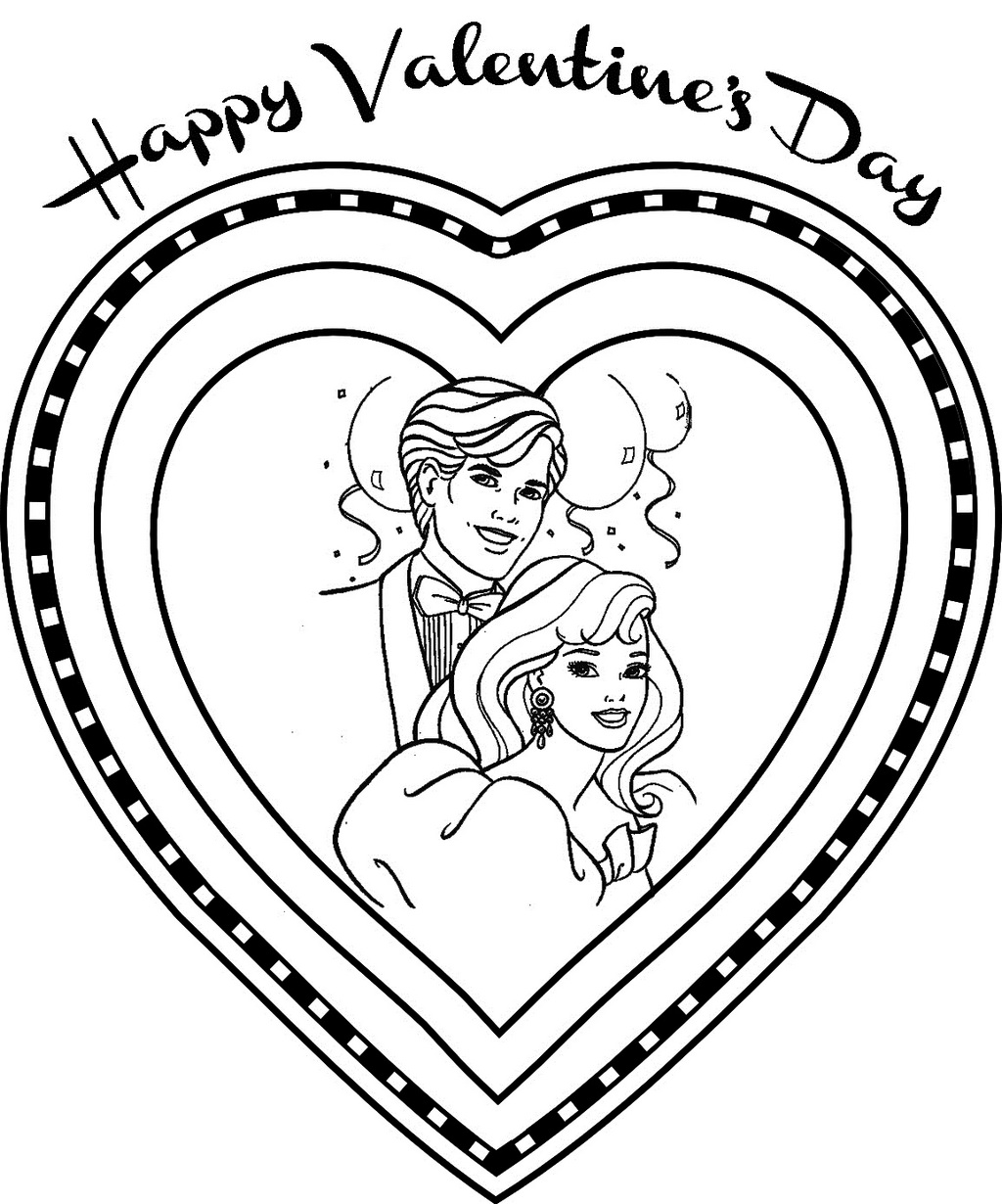 barbie valentine day coloring book for girls