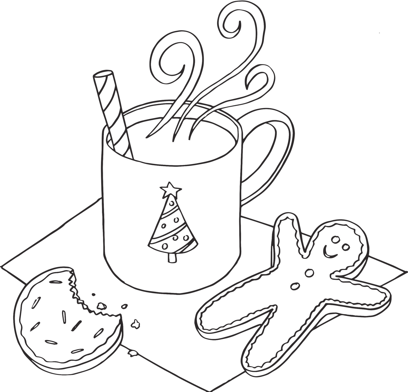 Rich Cup of Hot Chocolate Coloring Page Designs - Coloring Pages