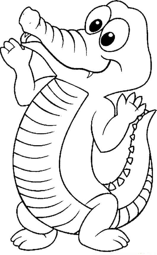 crocodile cartoon coloring page