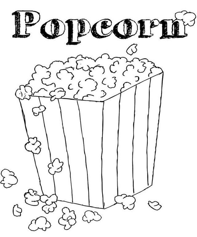 healthiest snack popcorn coloring pages