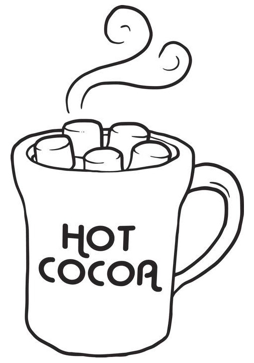 hot cocoa coloring sheet online