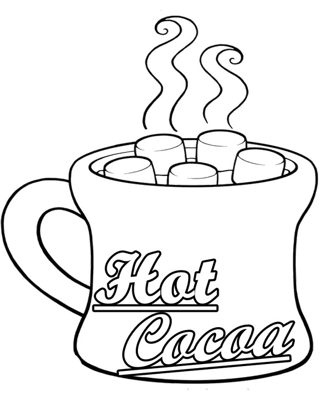 hot cocoa mug coloring sheet