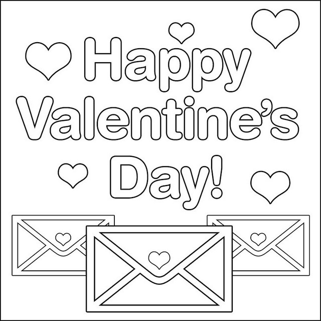 love letter valentines day coloring page
