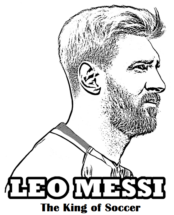 messi the king of football soccer coloring page