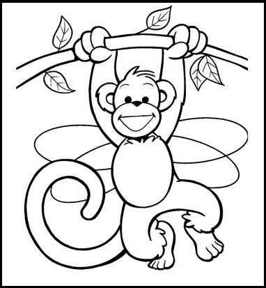 monkey coloring book for kids