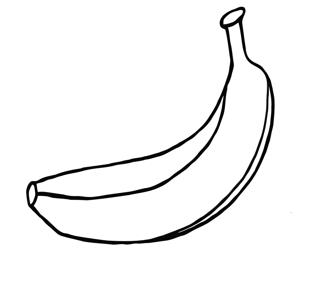 one large banana coloring page