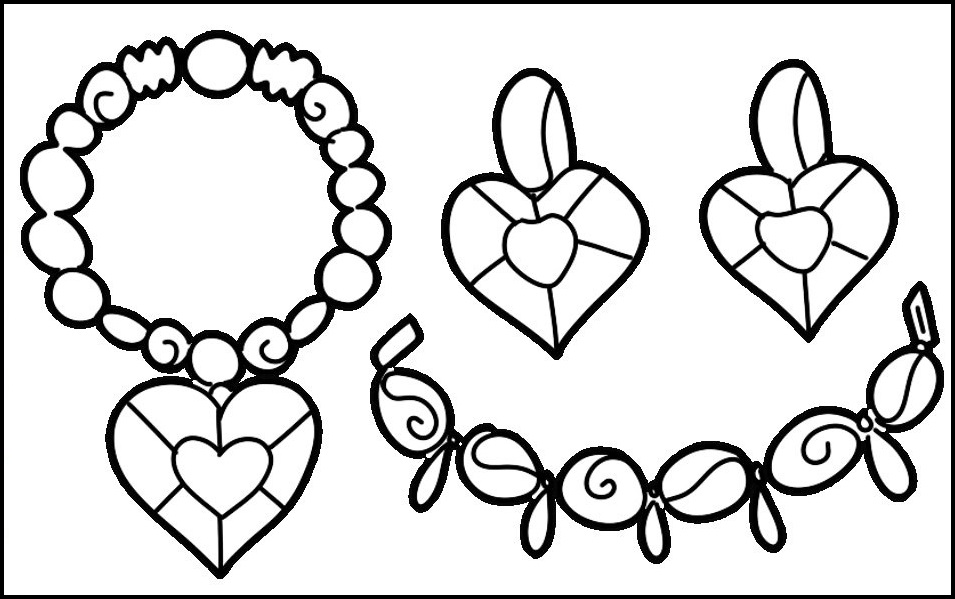 pretty awesome jewelry collection coloring page