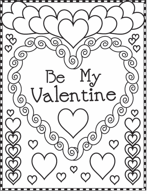 valentine day gift card coloring and activity page