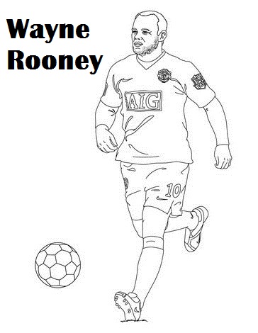 wayne rooney Manchester United Soccer Player Coloring Page