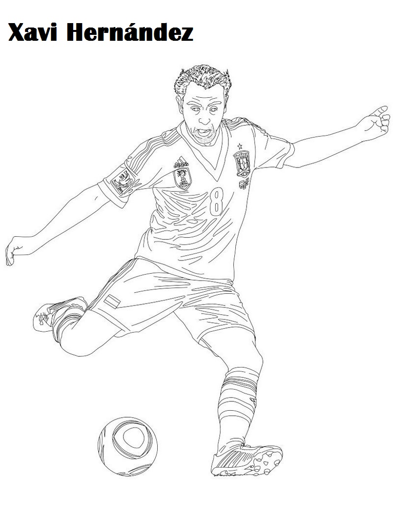 xavi hernandez soccer player coloring sheet