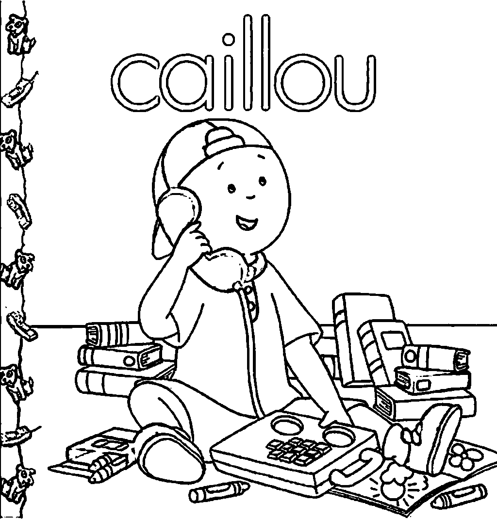 Caillou coloring sheet online for children