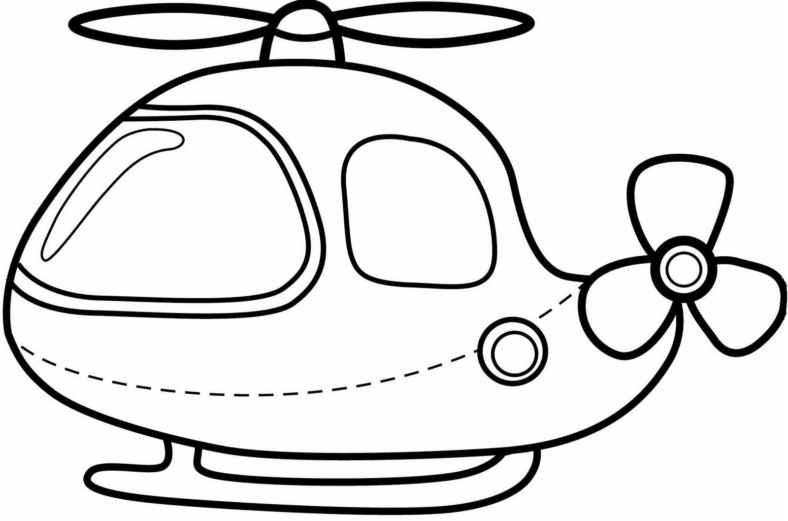 Cute Cartoon Helicopter Coloring Pictures for Kids