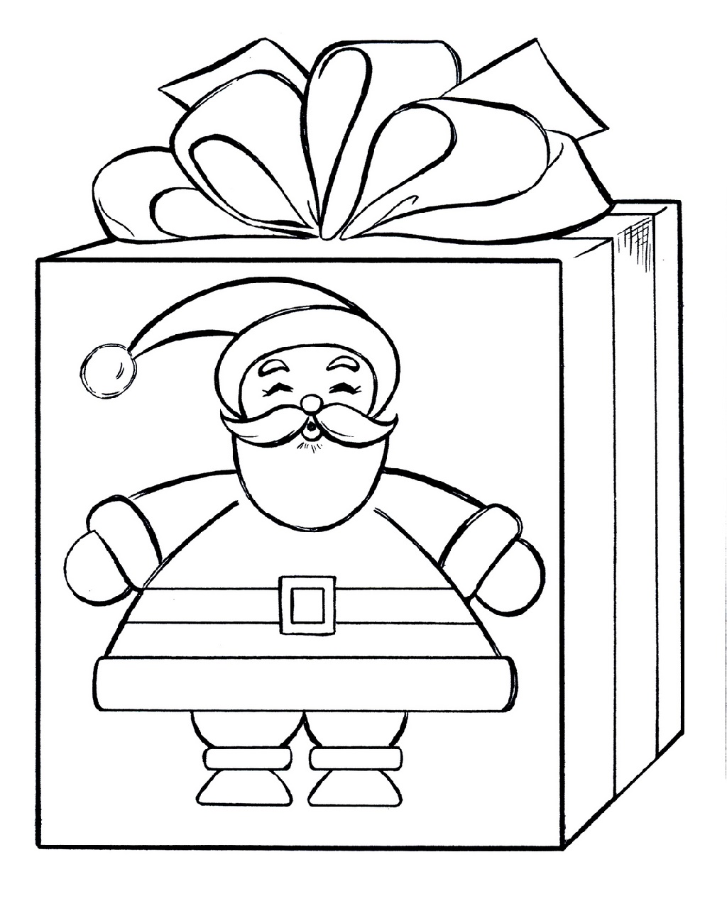 Gift Coloring Santa Coloring Picture