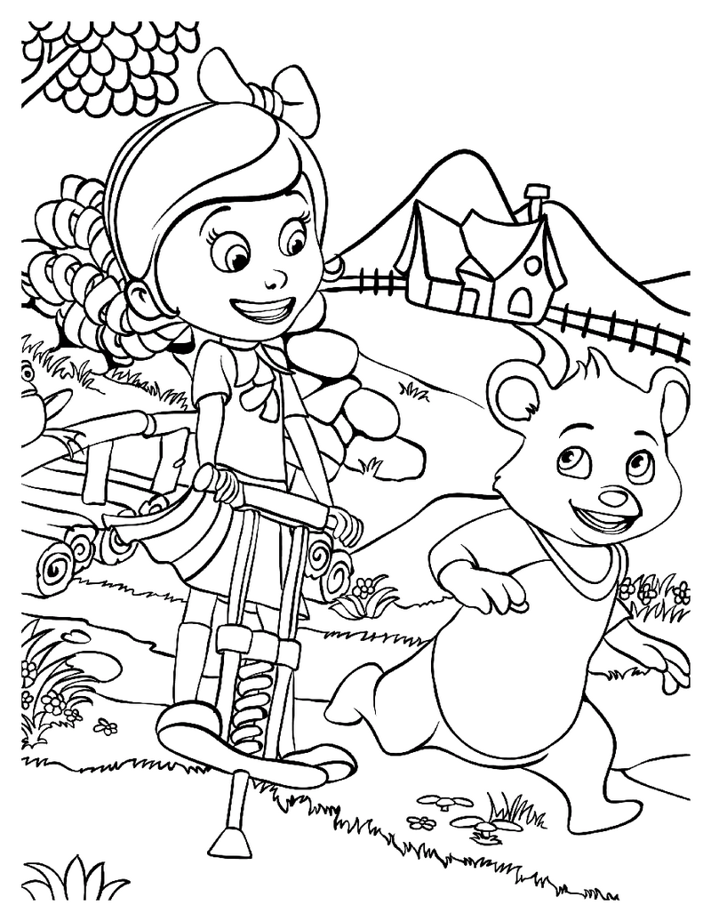 Goldie and Bear Fairy Tale Forest Adventures Coloring Sheet