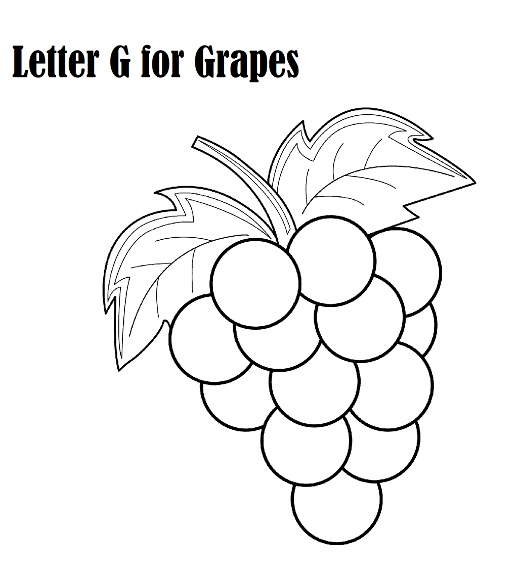Letter G for Grape Coloring Page