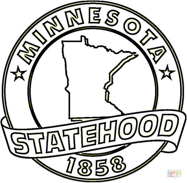 Minnesota state symbols coloring picture