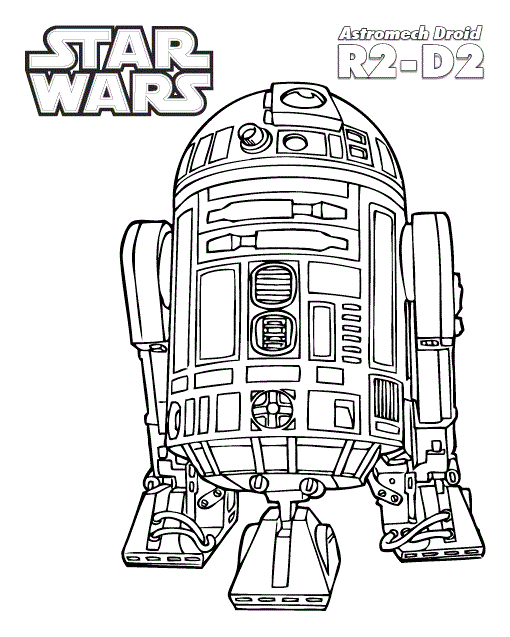 R2 D2 or Artoo Detoo Coloring Sheet