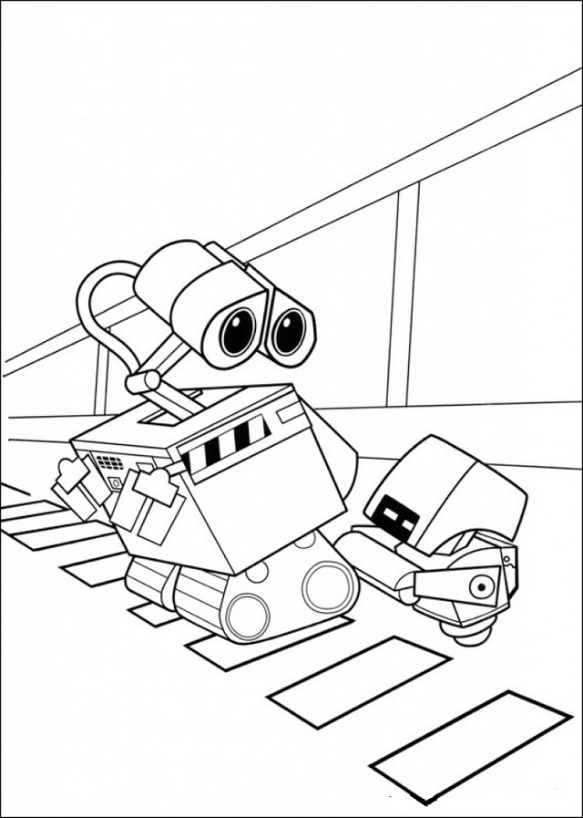 animated coloring pages wall e picture